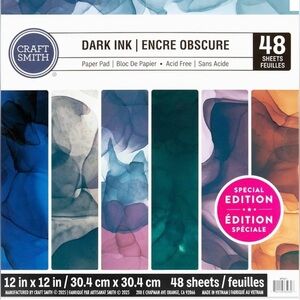 Craft Smith Dark Ink 12x12 Paper Pad NEW